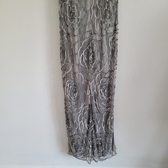 Aidan Mattox silver sequin formal ball gown dress - Picture 8 of 13